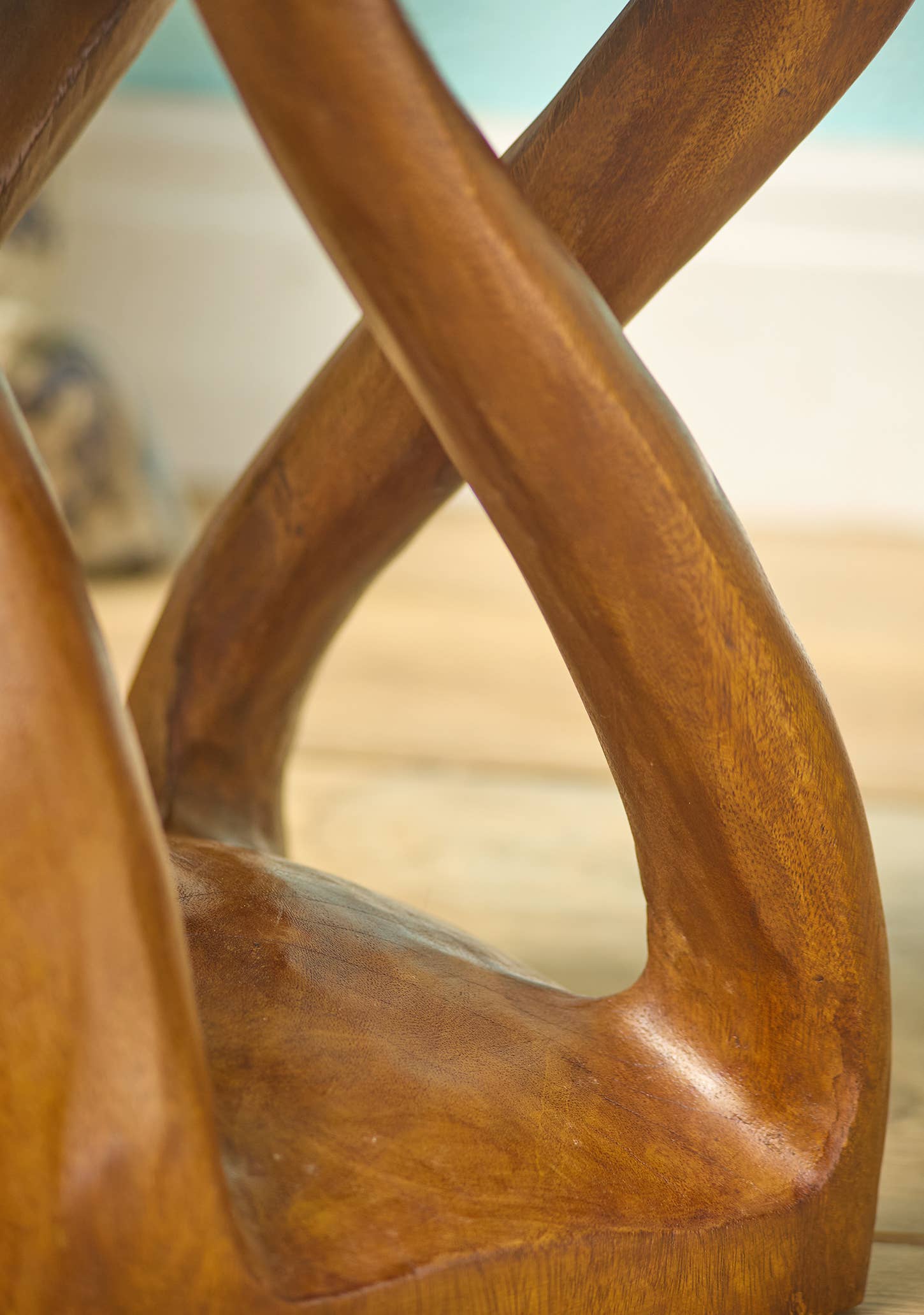 Namaste – wholesale Side table – Hand carved vine twist lamp table/stool4