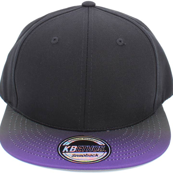 KBETHOS - Wholesale Flat Brim Cap - Men's - Ombre Brim Snapback2