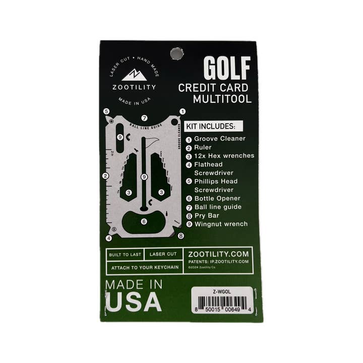 Zootility – wholesale Praktiskt verktyg – Golf 20-i-1 Kreditkort Multiverktyg