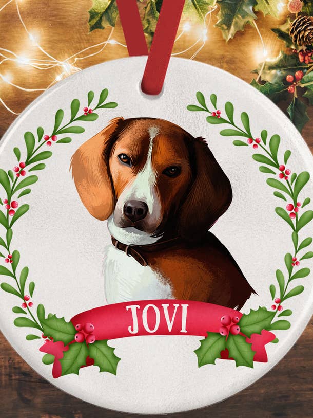 American Foxhound Christmas Decoration for wholesale by WagATudeTags