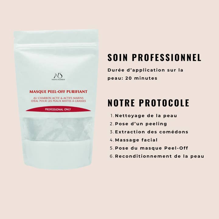 Nadine Salembier – Máscara facial por atacado – Máscara Purificante Peel-Off - Com carvão ativado4