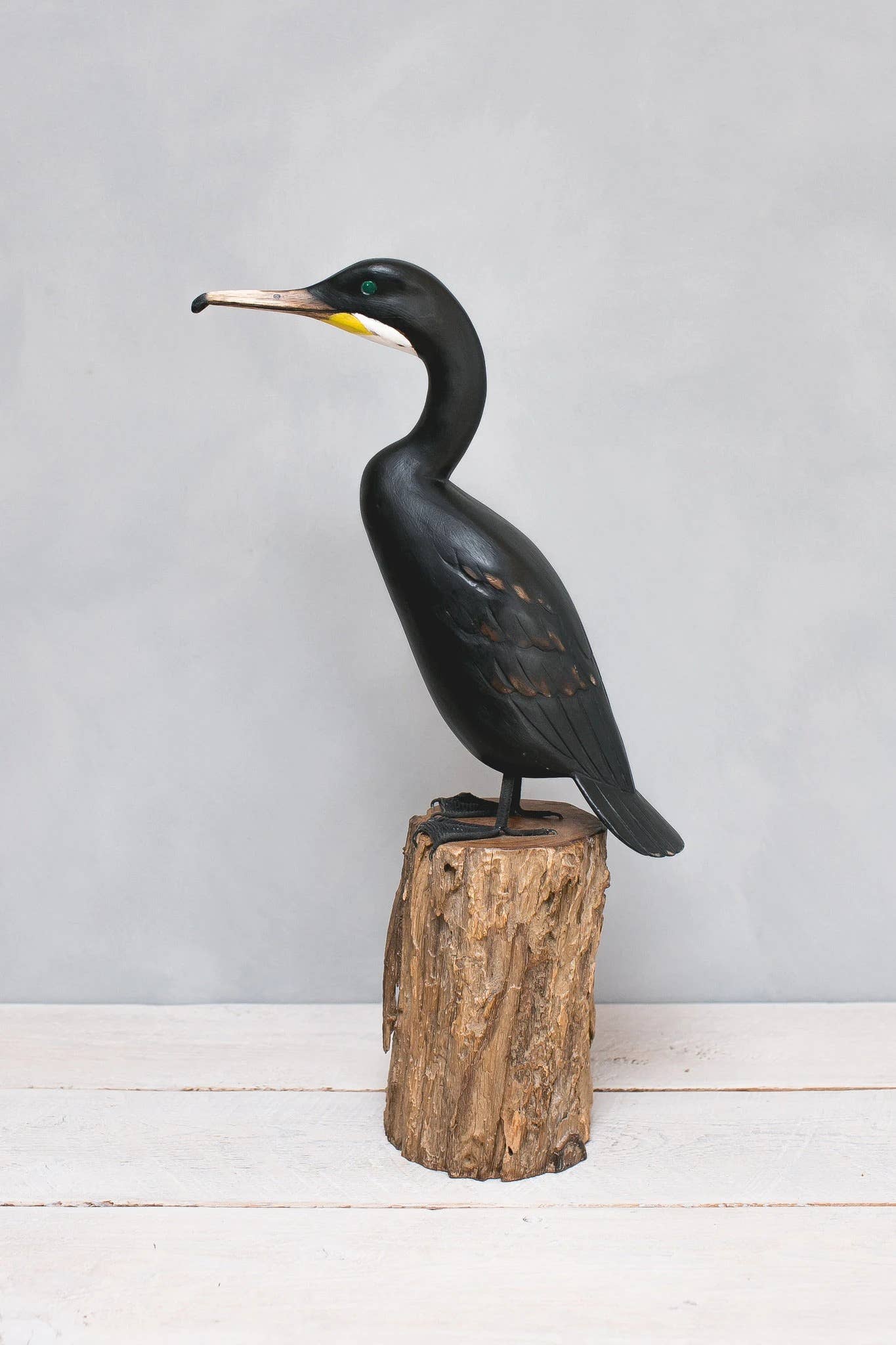 Aviologie - Wholesale Decorative Figurine - Cormorant - High - 23"H  -Carved Wooden Ornament0