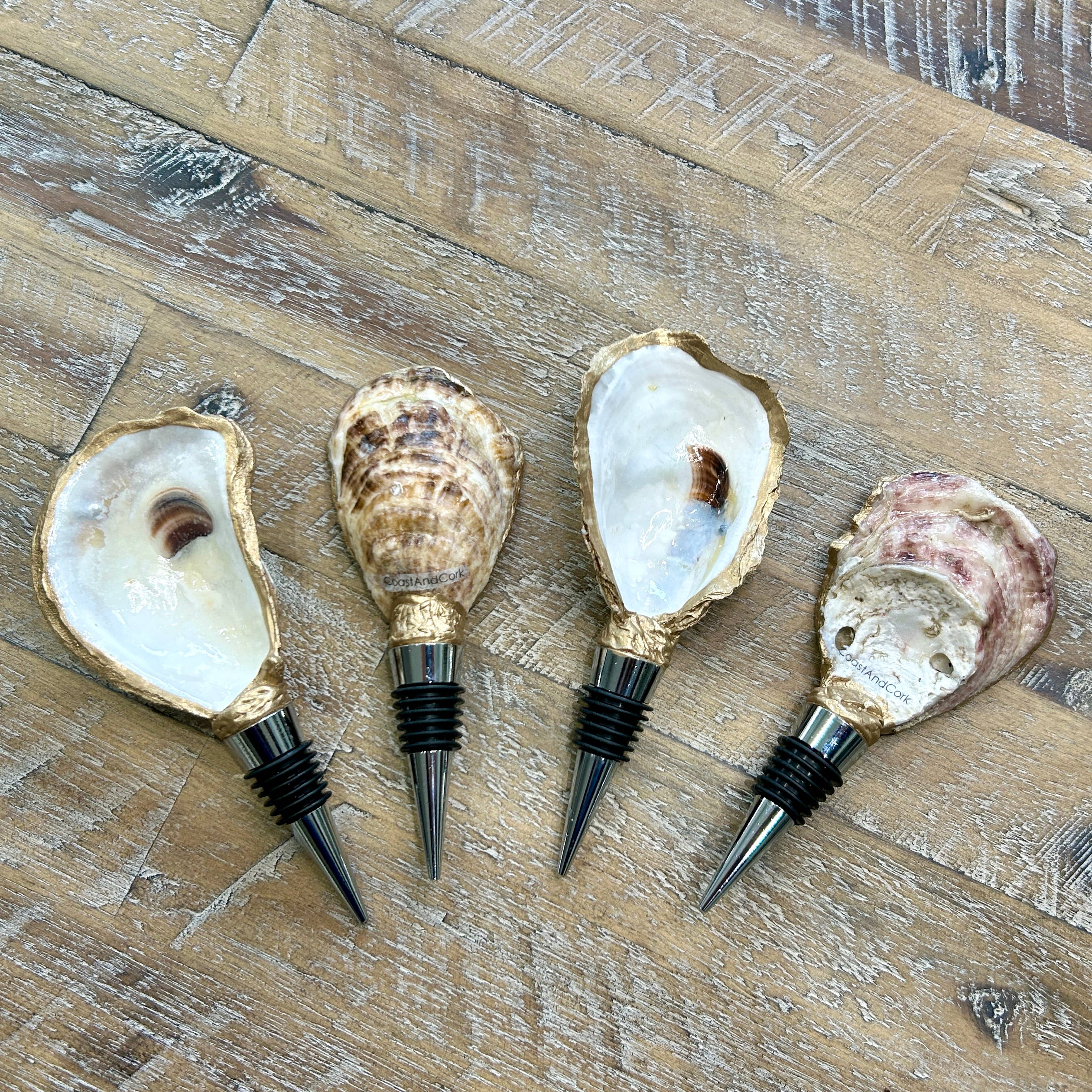 Coast and Cork - Wholesale Wine Stopper - Oyster Shell Coastal Bottle Stopper / Cork3