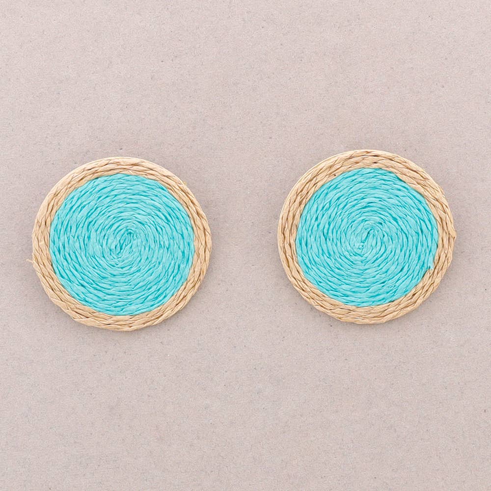 Sonata - Wholesale Stud/Post Earrings - Raffia Medal Pressure Earrings3