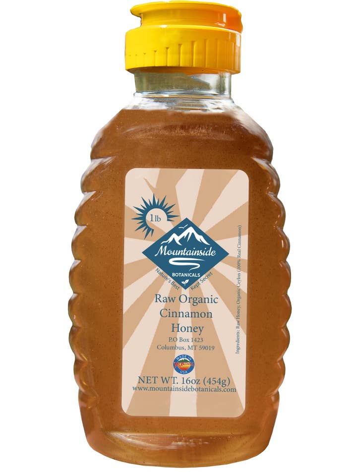 1 lb Raw Organic Cinnamon Honey for wholesale by Mountainside Botanicals