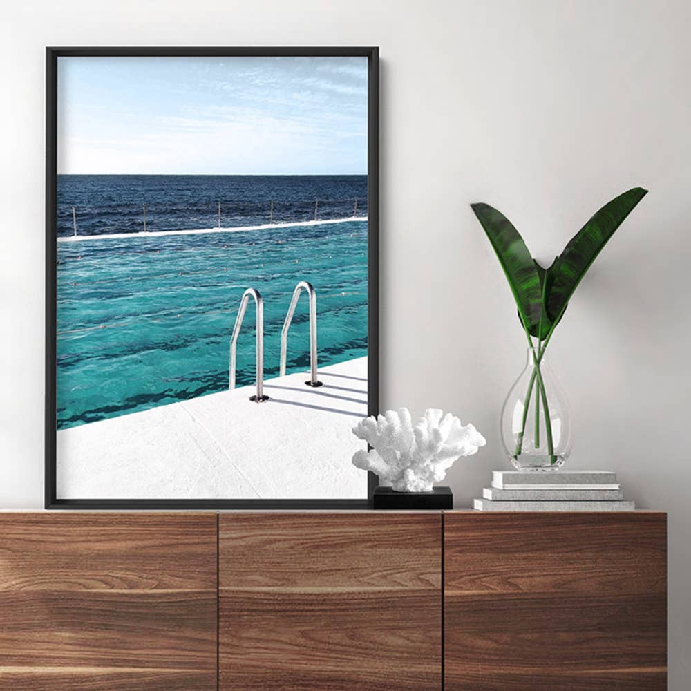 PRINT AND PROPER - Wholesale Art print - Bondi Beach Icebergs Wall Art. Pool Detail. Sydney Coastal1