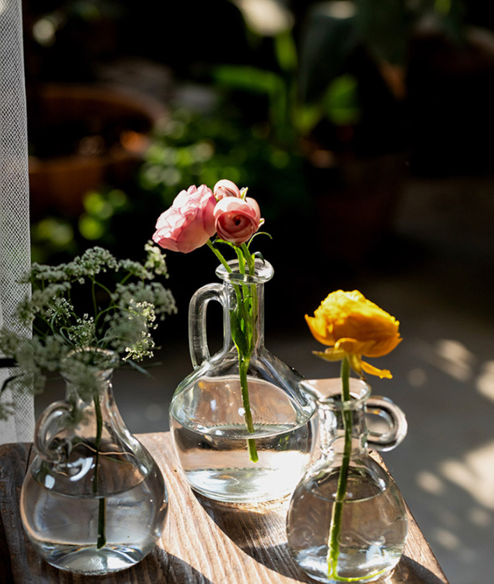 Sweet Home Deco - Wholesale Vase - Glass Bud Vase with Handle,  Mini Glass Flower Pot, Clear6