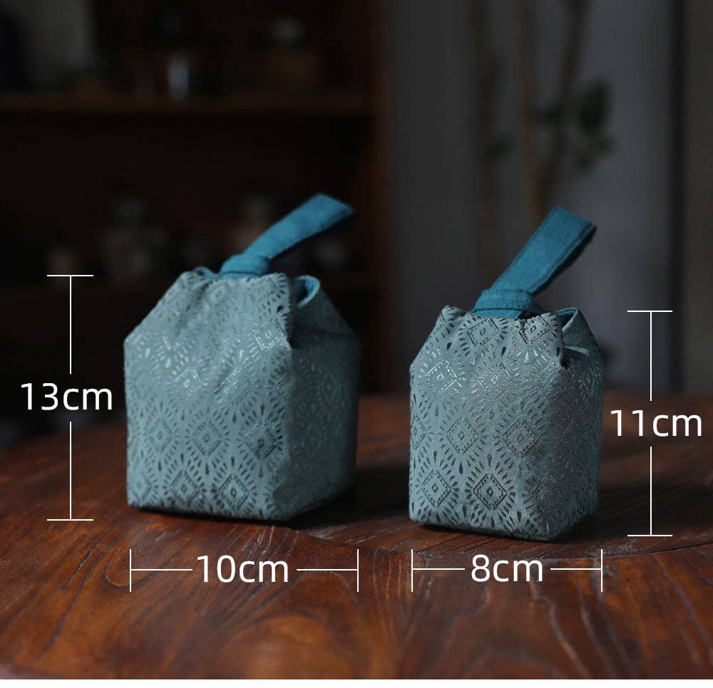 Gohobi （We cover U.S. import duties） – wholesale Förvaringspåse – Gohobi Grön Vävd Brokad Tekärlsförvaring Resväska Shifuku4