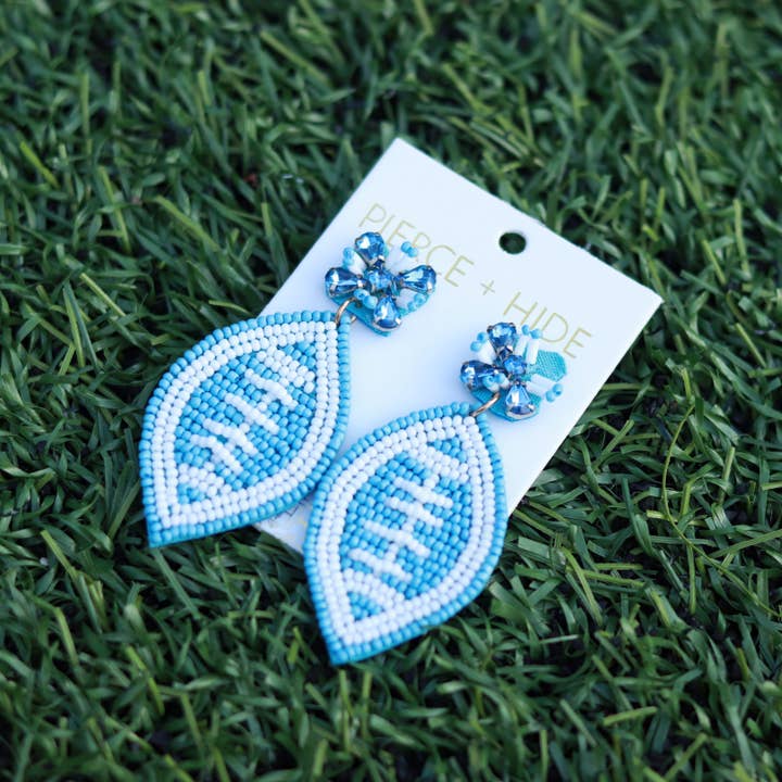 Pierce + Hide - Wholesale Dangle Earrings - Custom Beaded Football Earrings| Game Day Earrings| Back to School17