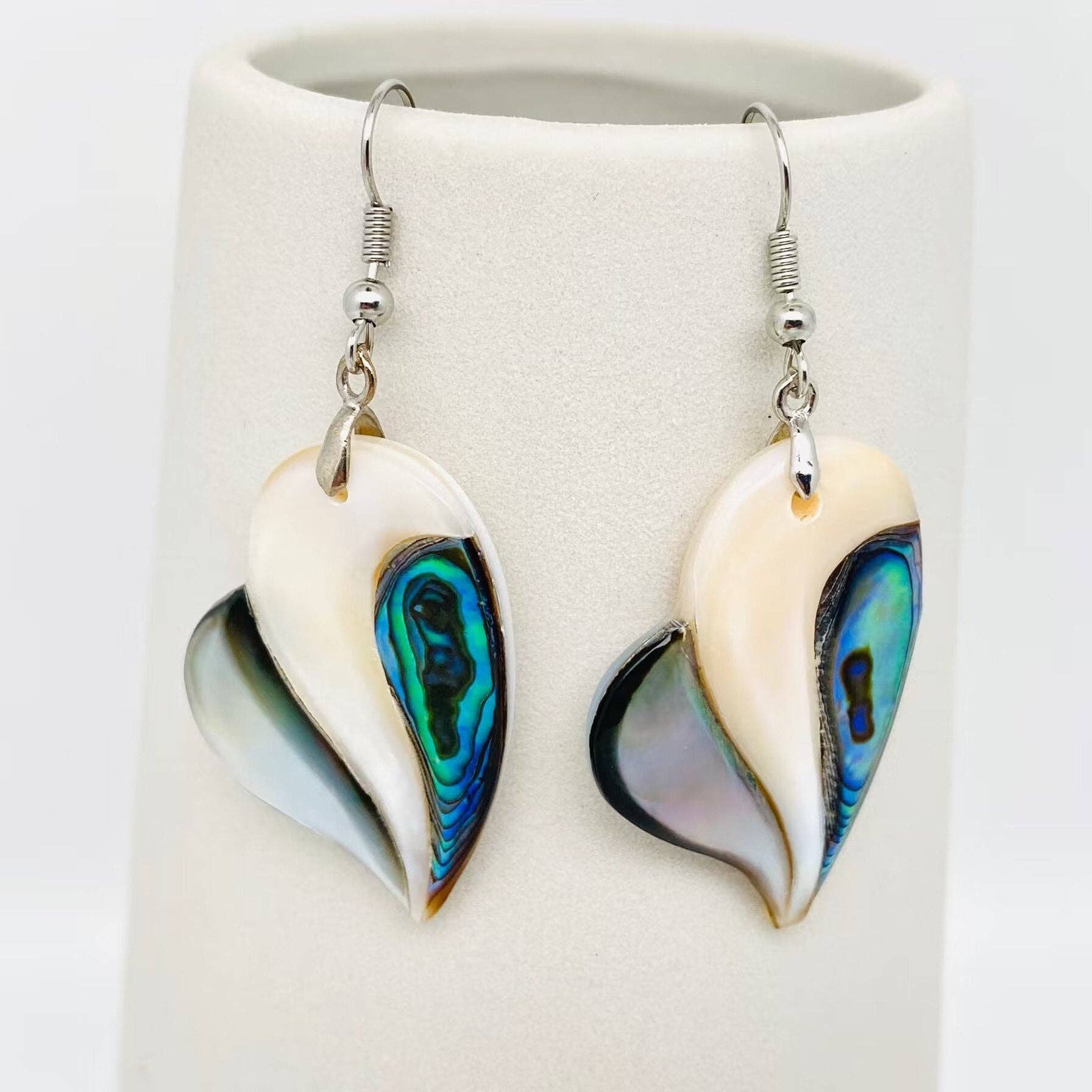 Mio Queena - Vendita all'ingrosso Orecchini pendenti - Orecchini pendenti geometrici a conchiglia di abalone multistile6