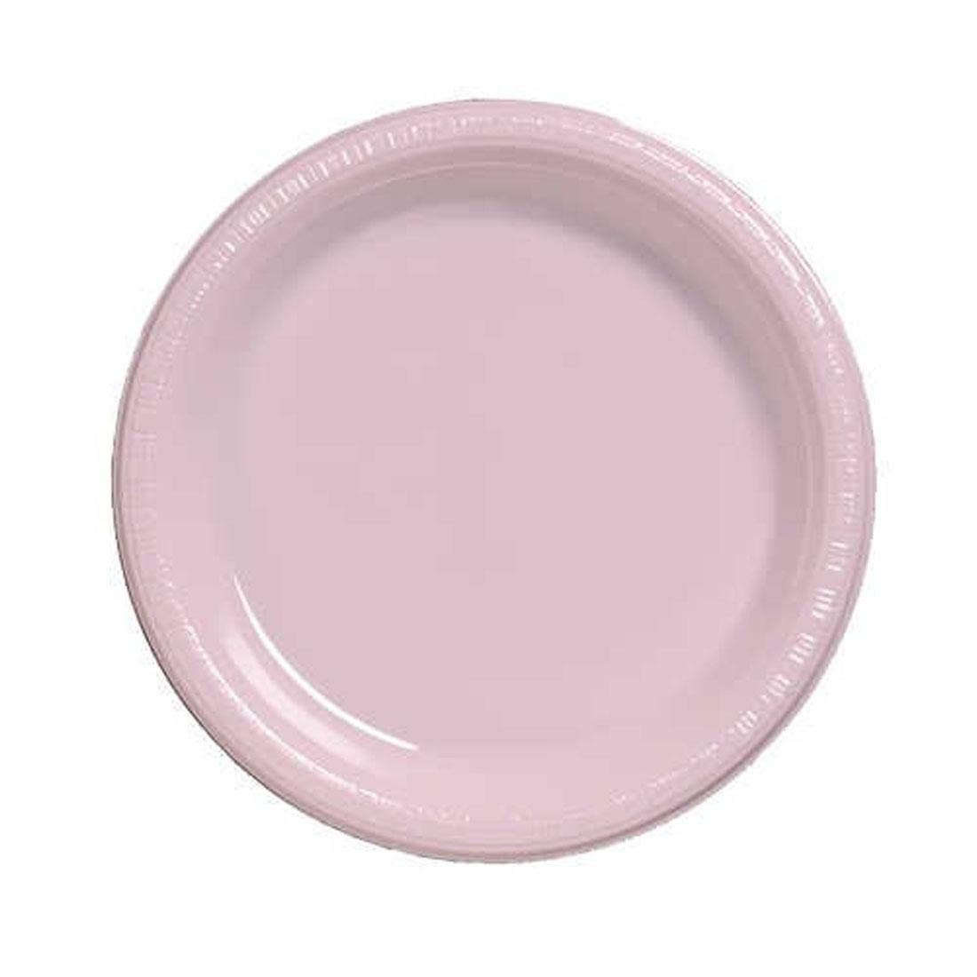 KT Supply - Wholesale Disposable Plate - 7 inch Plastic Luncheon Plate Classic Pink, Case of 2400