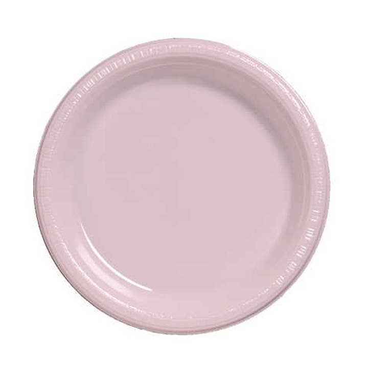 KT Supply - Wholesale Disposable Plate - 7 inch Plastic Luncheon Plate Classic Pink, Case of 2400