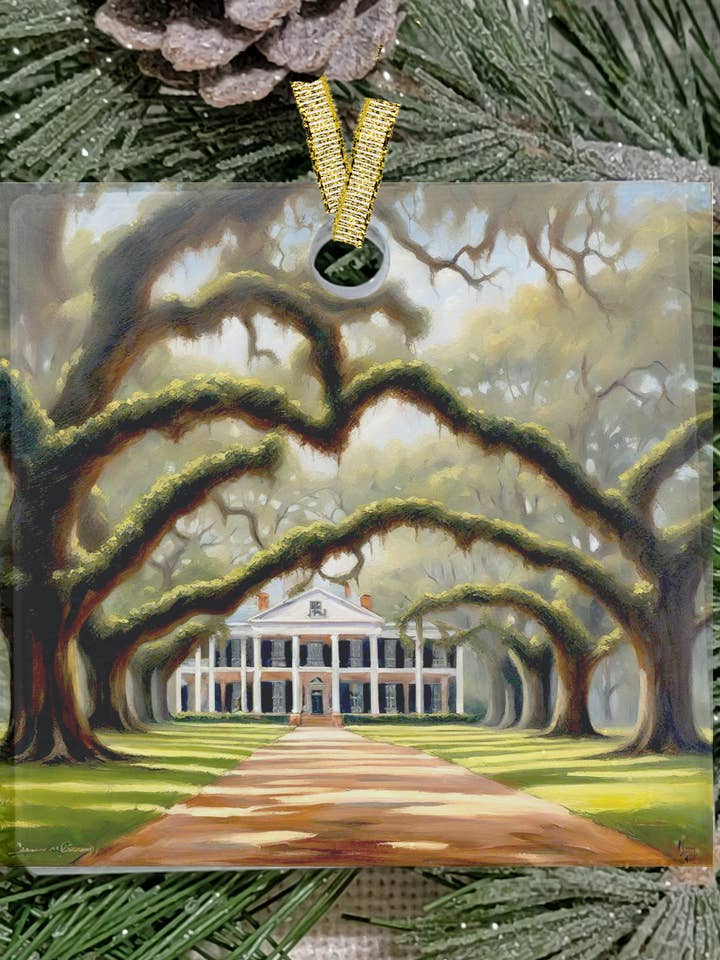 Adorno navideño, acrílico, LA, Oak Alley Plantation para venta al por mayor de Sassy Talkin