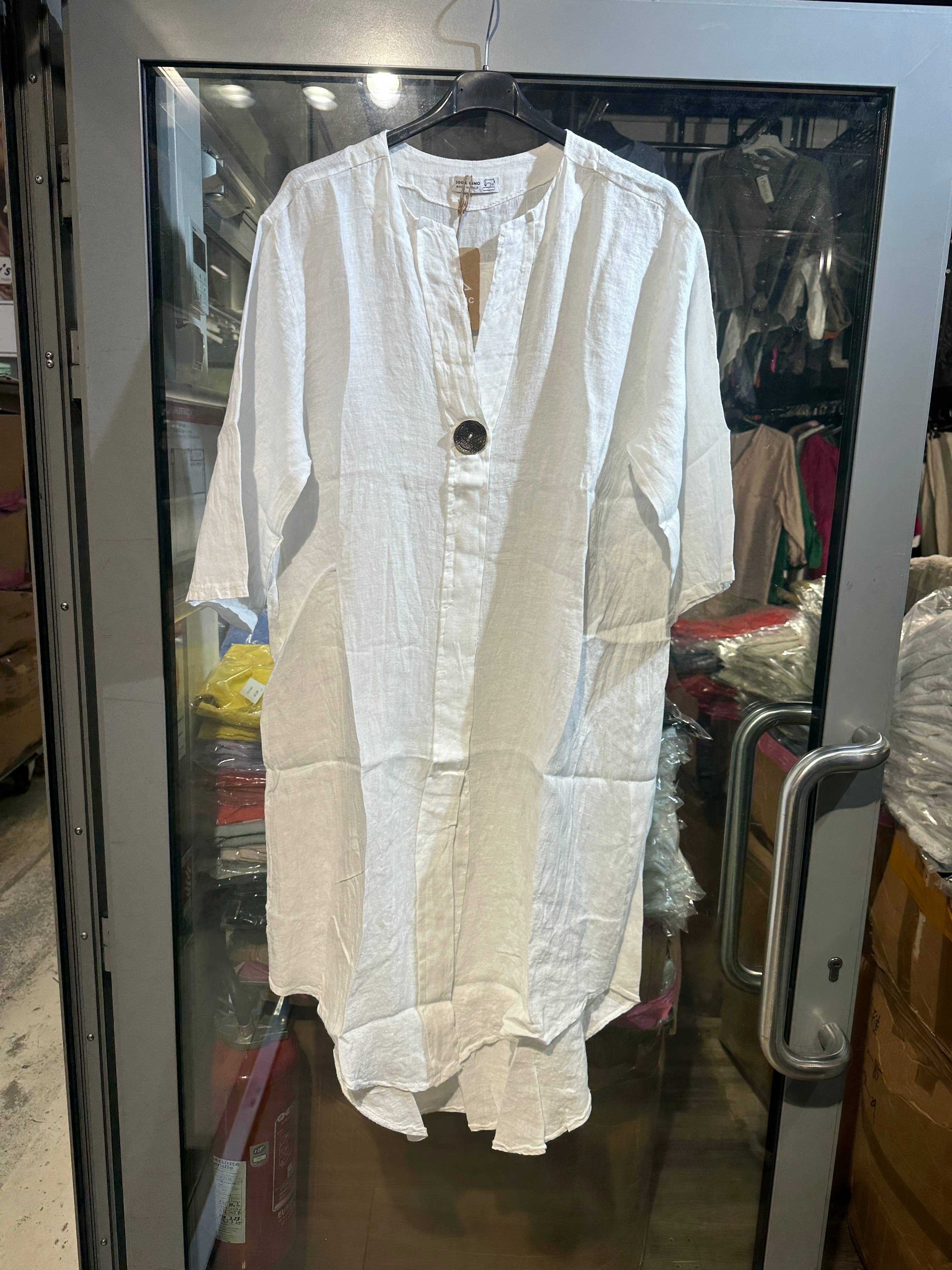 LÉA & LUC - Vente Robe – femme - Robes en 100% Lin avec un bouton REF. 554738