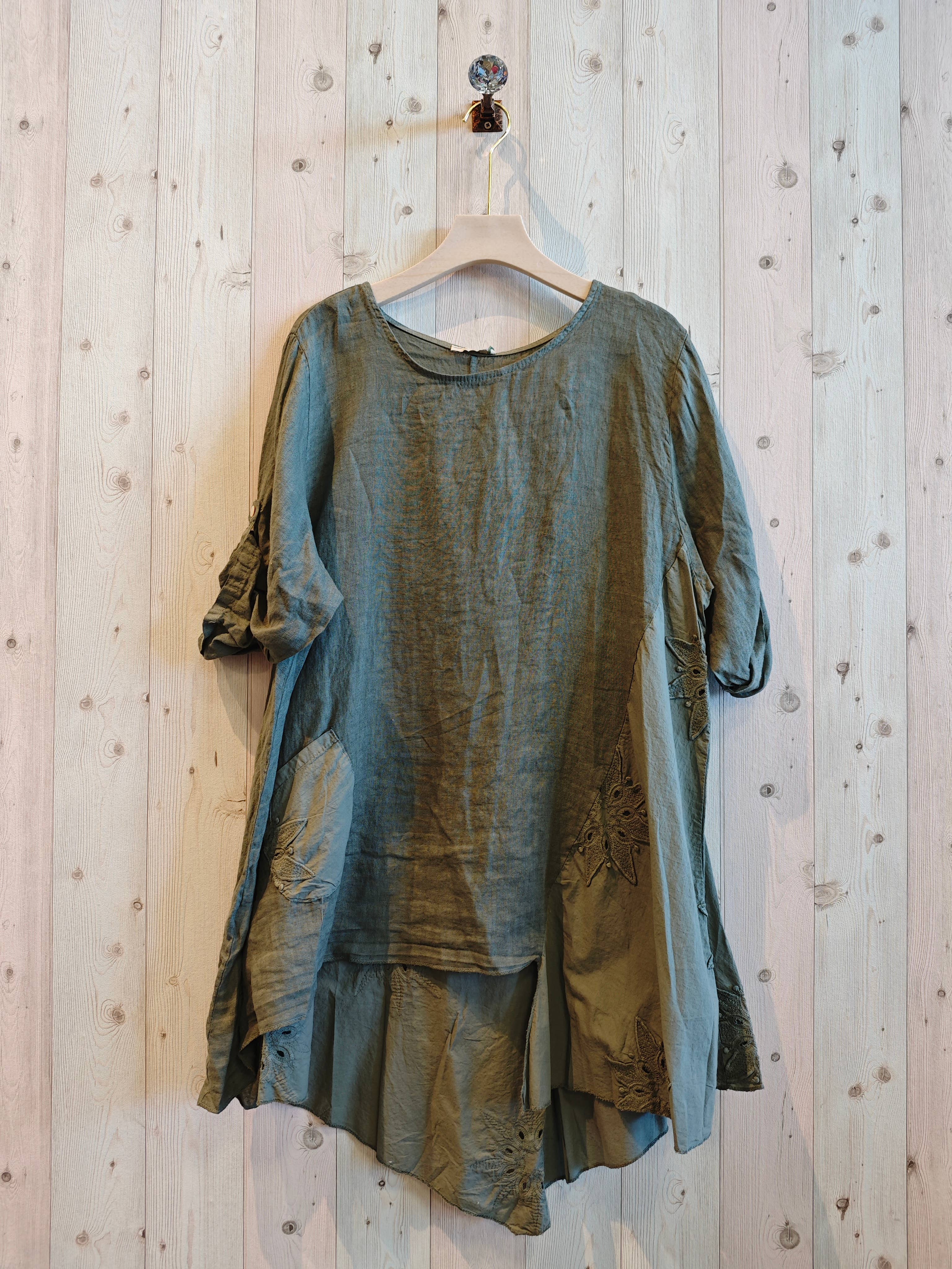Linen & More - Wholesale Tunic - Women's - REF 11922 100% LINEN LONG BLOUSE11