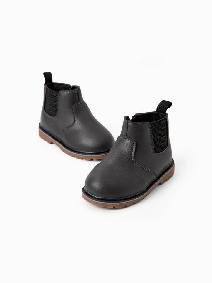 PatPat - Wholesale Boots - Kids - Kids' Spandex PU Leather Boots with Zipper - Solid Color