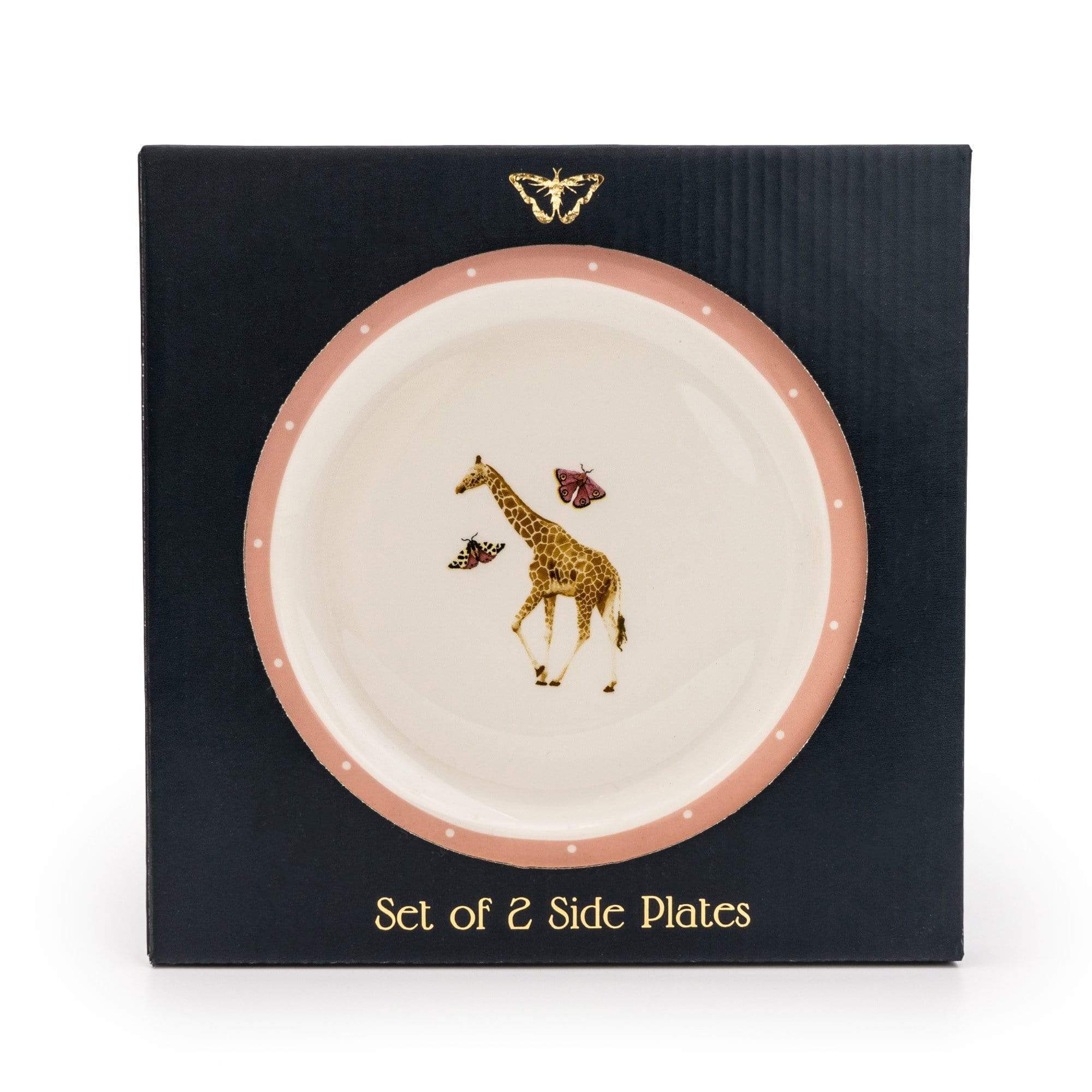 Candlelight Products Ltd – wholesale Dinner plate – Set of 2 Giraffe Pink Side Plates In Full Colour Gift Box 3P2