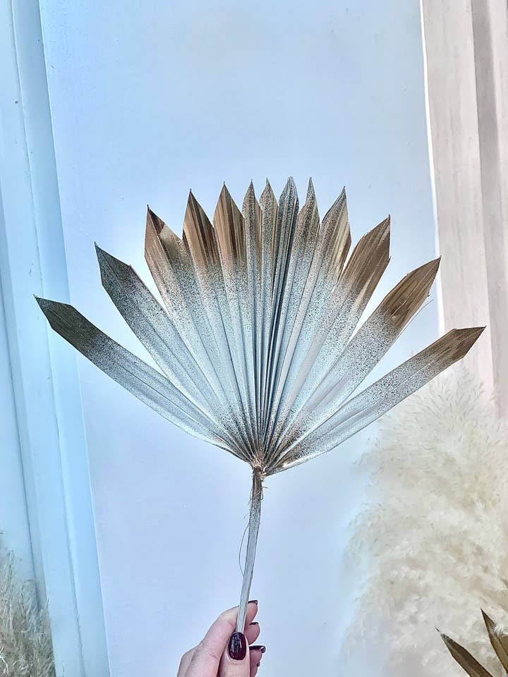 Hoja de palma blanca y dorada / hojas de palma / lanzas de palma / adorno para pastel / adorno de palma para pastel para venta al por mayor de DemiVi Style