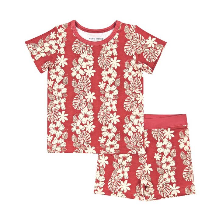 Pyjama court vintage en bambou Aloha pour la vente par Coco Moon
