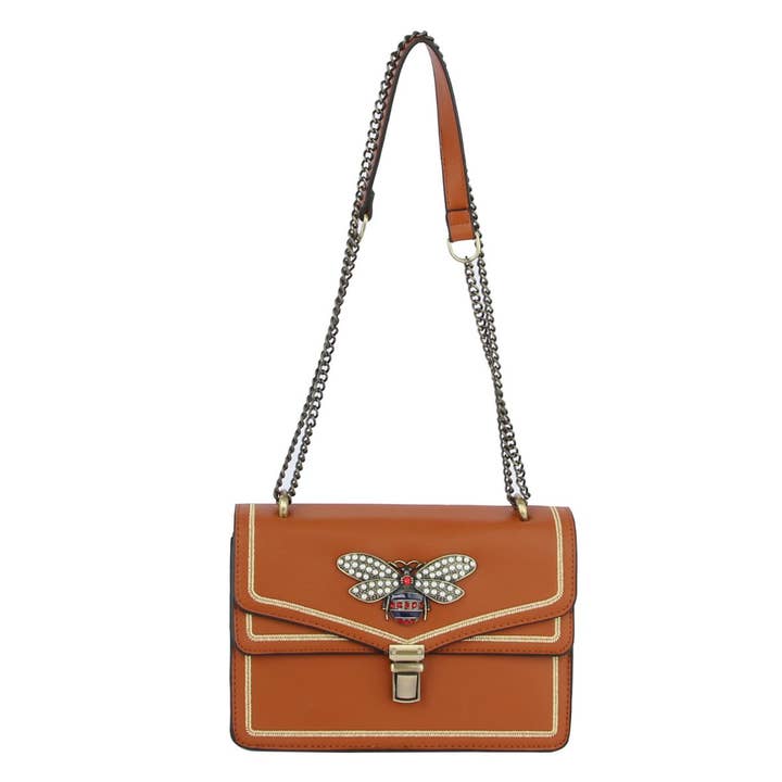 Brown Bee Dual Compartment Shoulder Bag for wholesale on Faire