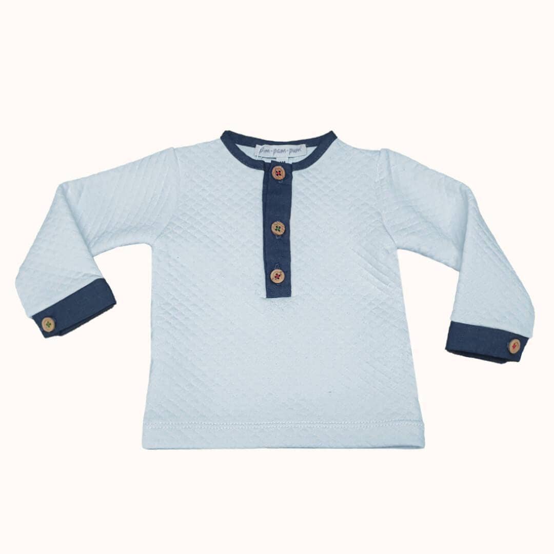 Pim-Pam-Pum - Wholesale Top & Pant Set - Baby - 2-Piece Blue Denim Outfit1