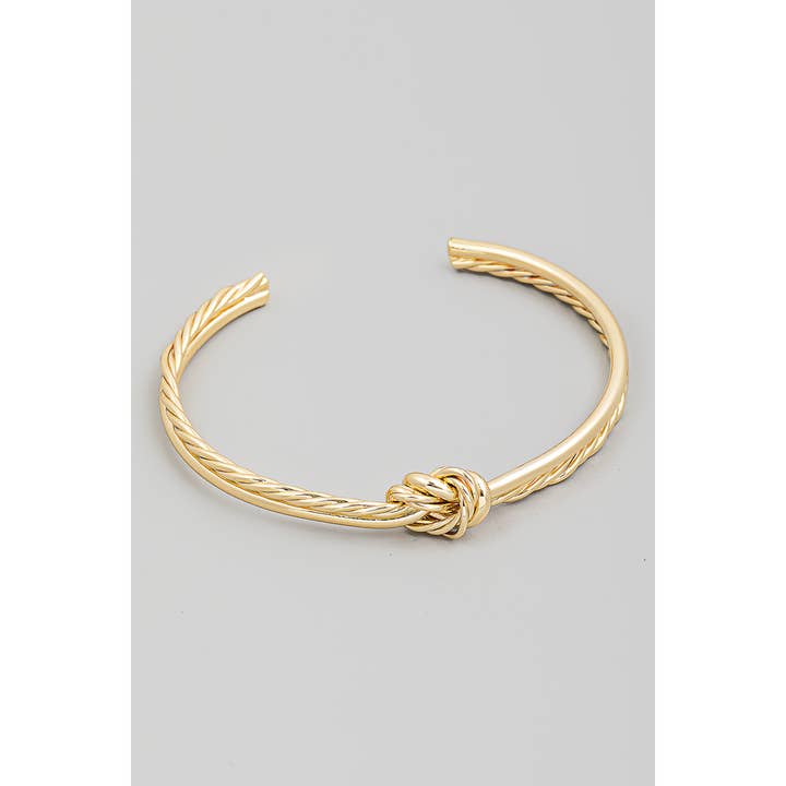 Wire Smooth Rope Knot Open Cuff Bracelet for wholesale by The Looks by Fame Accessories