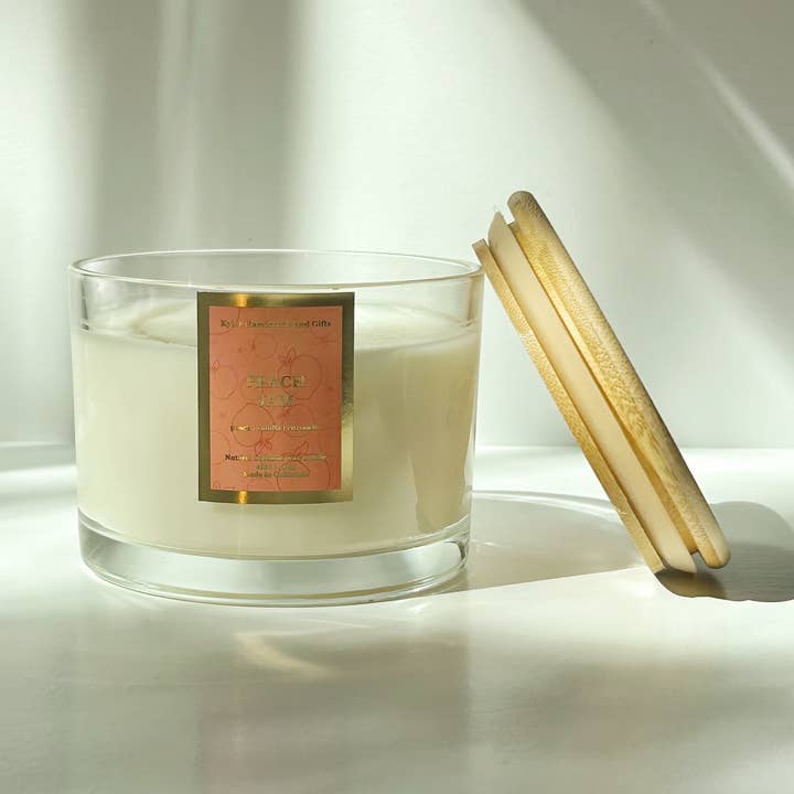 Vela de doble mecha de 16 oz con mermelada de melocotón para venta al por mayor de Kyler Handcrafts and Gifts