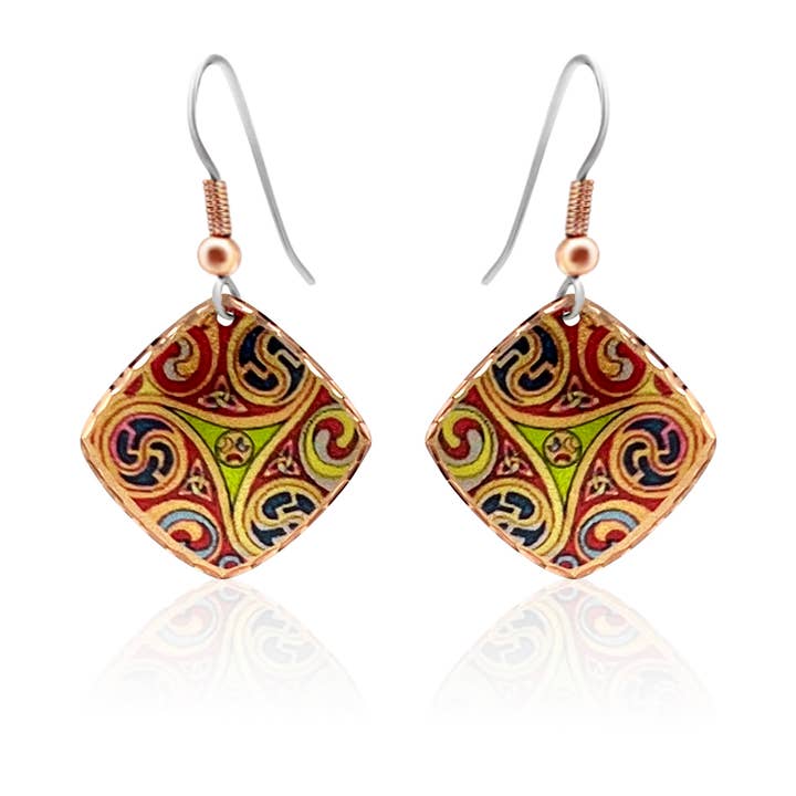 CE 23 Copper Celtic style Irish earrings for wholesale by COPPER ARTS INC.