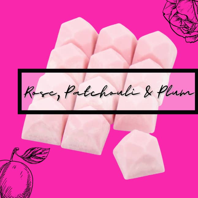 Rose, Patchouli & Plum 60g Gemstone Soy Wax Melt Pack for wholesale by Callan Candles