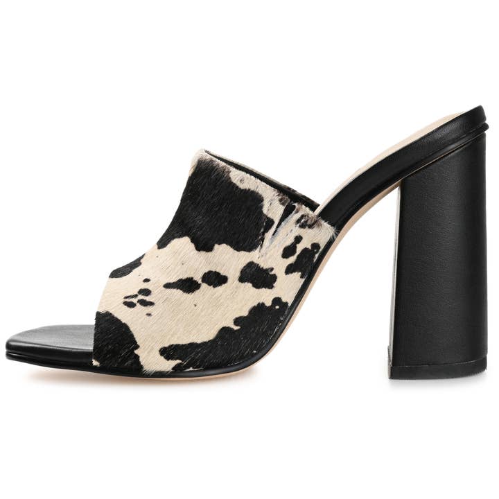 Journee - Wholesale High Heels - Women's - Deena Block Heeled Mules In Leather