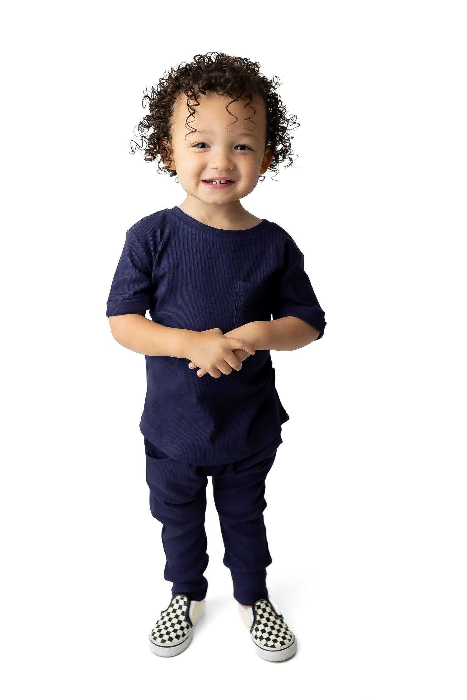 Remi + Rae Co. – wholesale Lounge sweatpants/jogging bottoms – Kids – BAMBOO RIBBED JOGGERS - NAVY8