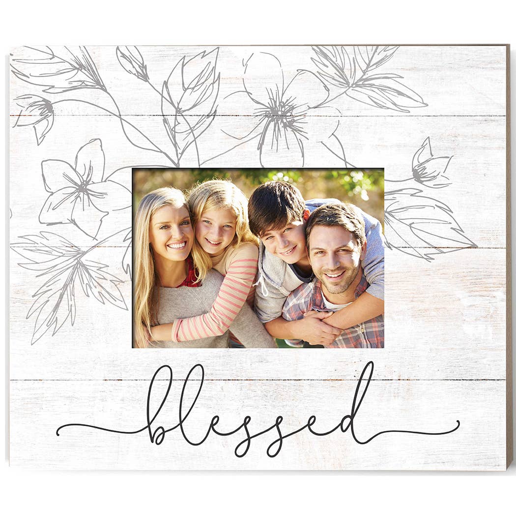 Kindred Hearts - Wholesale Picture Frame - Blessed Floral Botanical Weathered Photo Frame0