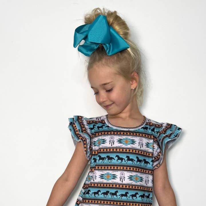 Ensemble Filles Aztec Turq pour la vente par Clover Cottage