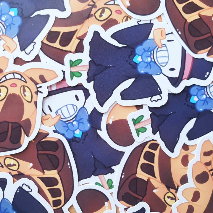 Ellesdoodlebox - Vente Autocollant - Autocollant tête de navet et catbus