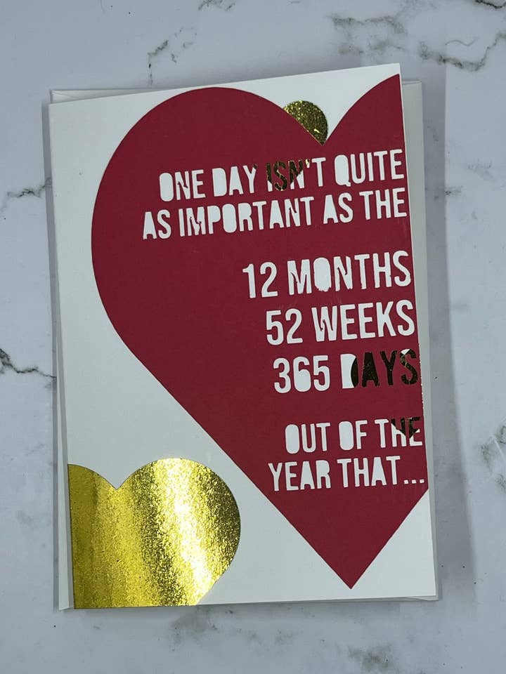 Det er bare en dags Valentinsdagskort for engroshandel hos D. Johnson & Co Greetings