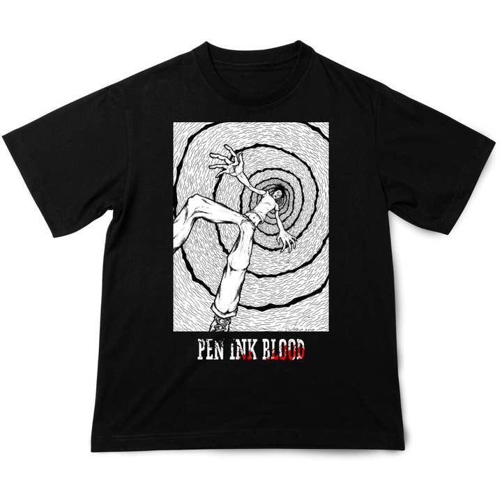 Camiseta Descenso en Espiral de Tinta de Pluma y Sangre – Horror Surrealista y Abismo Psicológico para venta al por mayor de Time to Apparel Co.