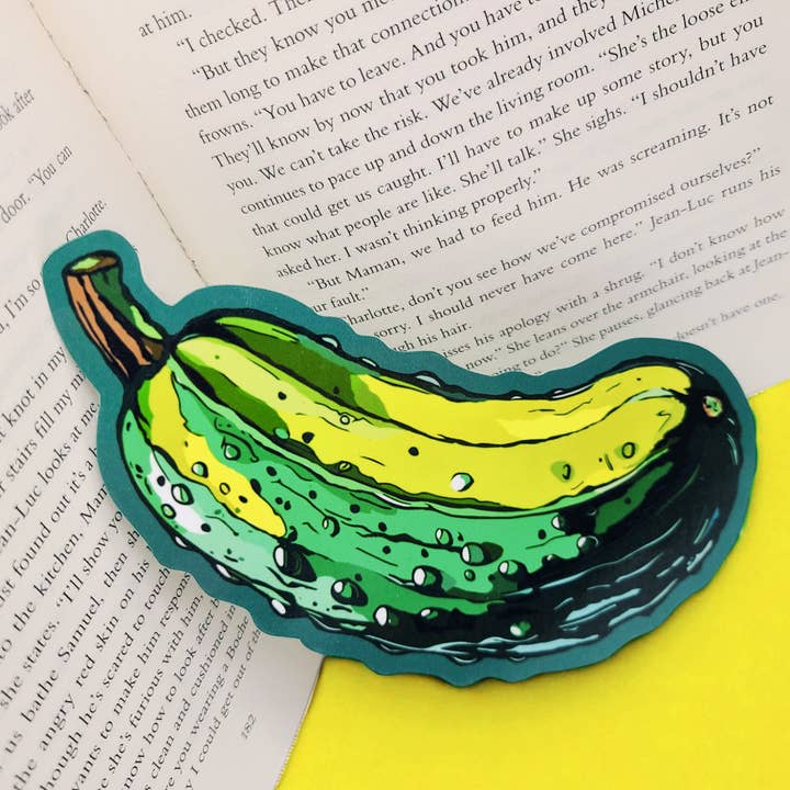 Thick Pickle Bookmark for wholesale by Junkyard Bunnie LLC