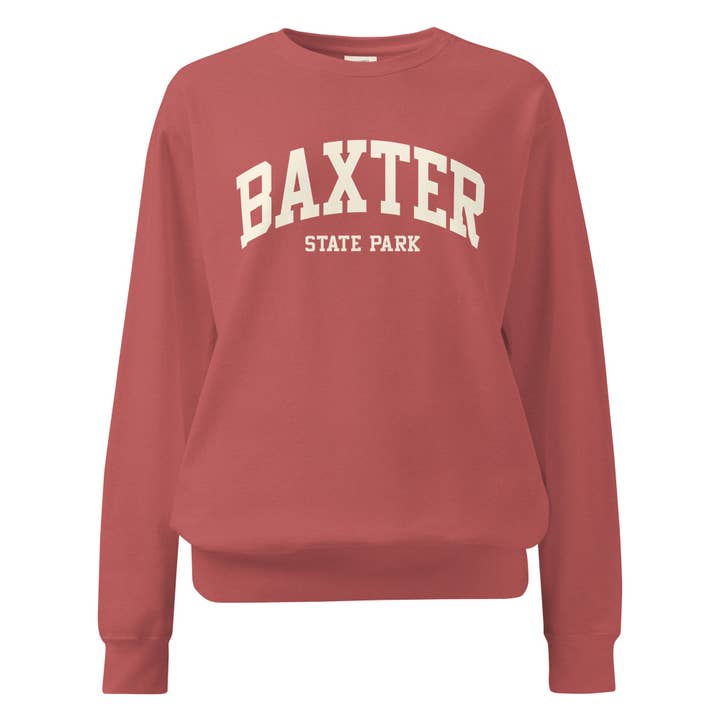 Sweatshirt du parc d'État de Baxter | Pull ras du cou universitaire | Cadeau de randonnée style campus vintage pour la vente par The Mainery