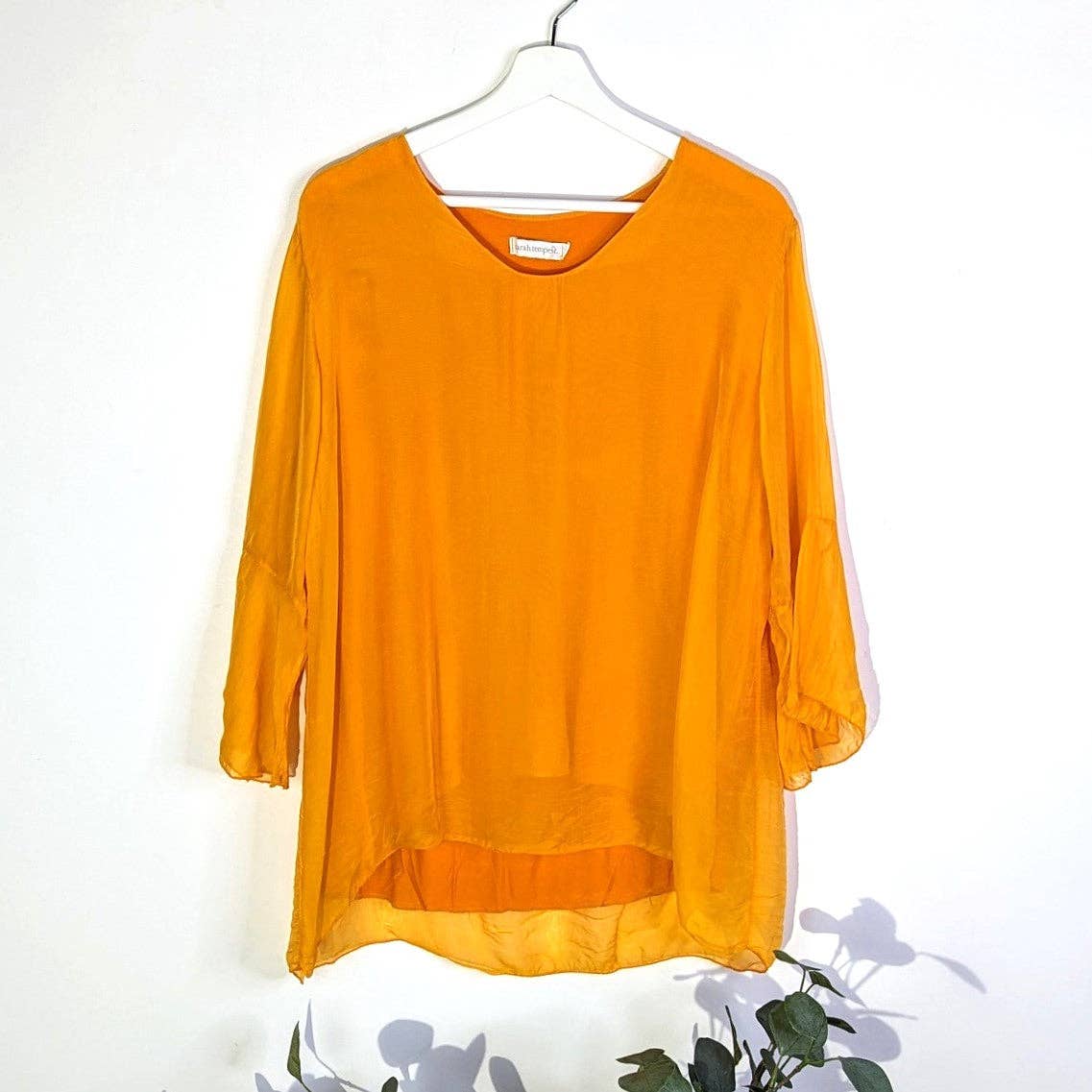 Tempest Designs - Vente Chemisier – femme - Haut en mélange de soie avec manches légèrement évasées (S-M)0