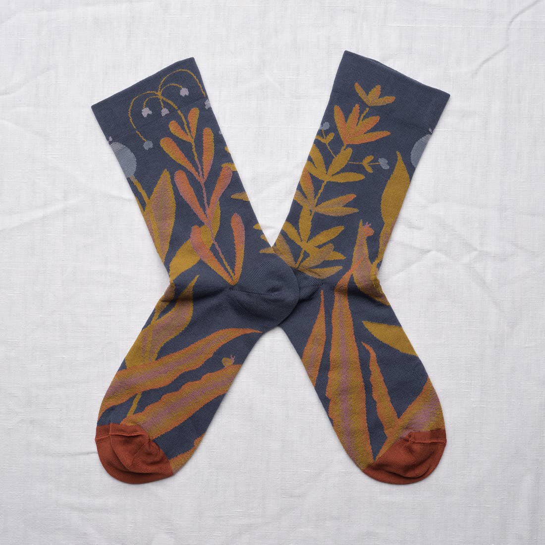Bonne Maison - Wholesale Socks - Unisex - Denim Plant Sock0