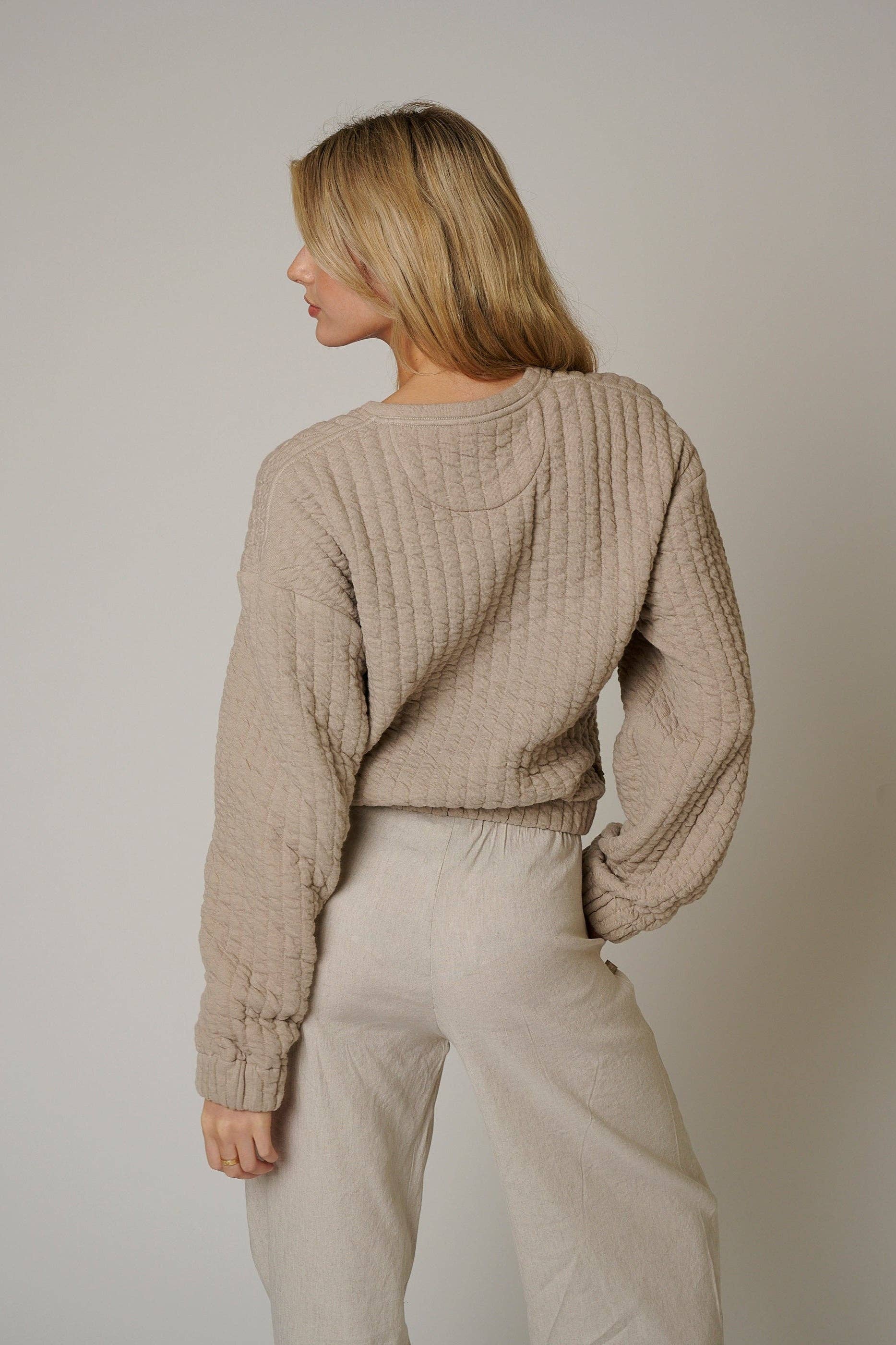 LEISURE LAB - Wholesale Knit Sweater - Women's - WOMENS QUILT CREWNECK SWEATER8