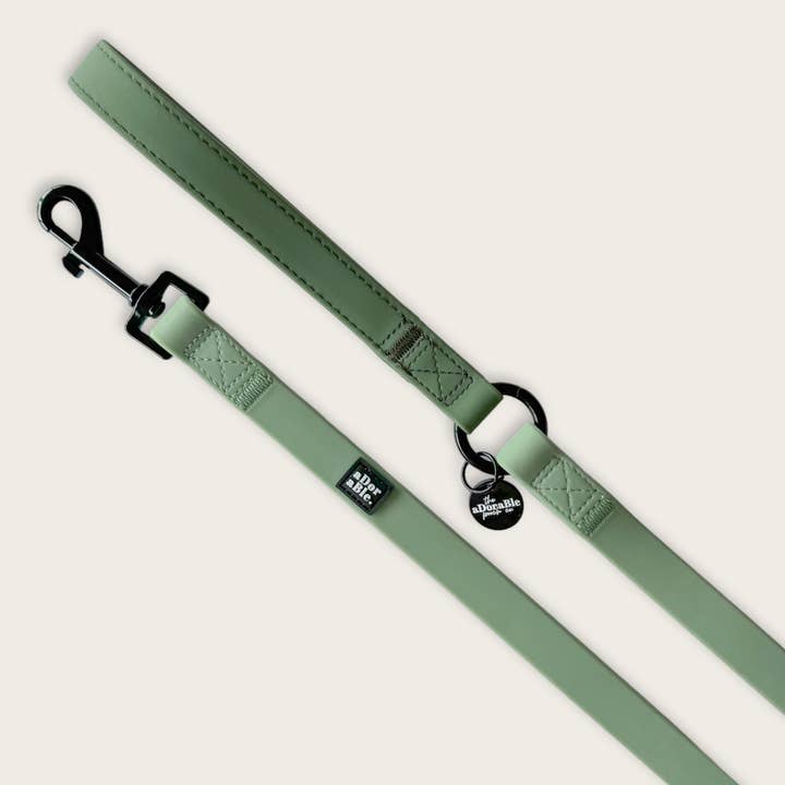 HydroFlex™ Two-tone Waterproof Dog Lead - Sage Green for wholesale by The aDoraBle Pooch Company