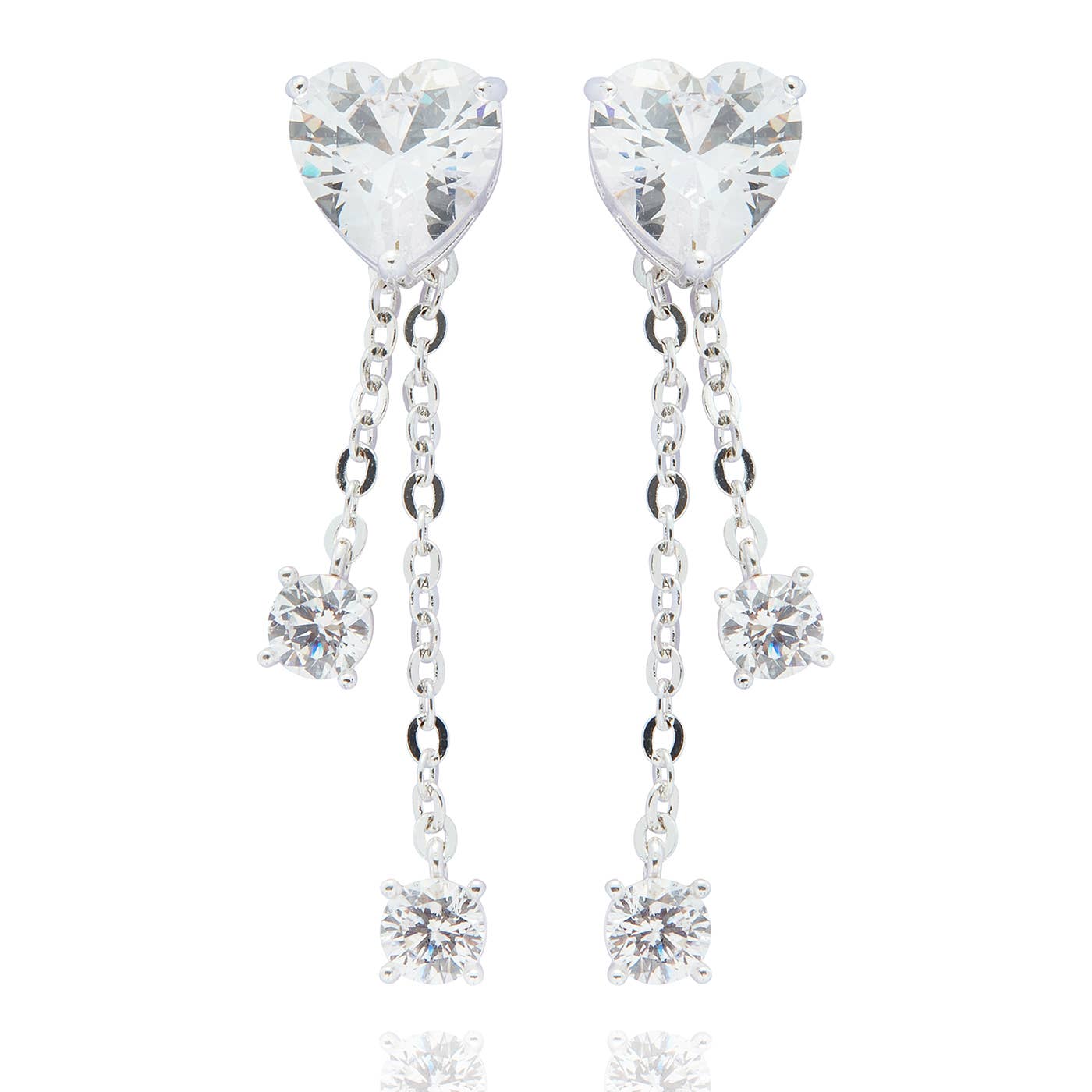 Joe Davies – wholesale Hängande örhängen – Te Amo Silverpläterade Glittrande Droppörhängen0