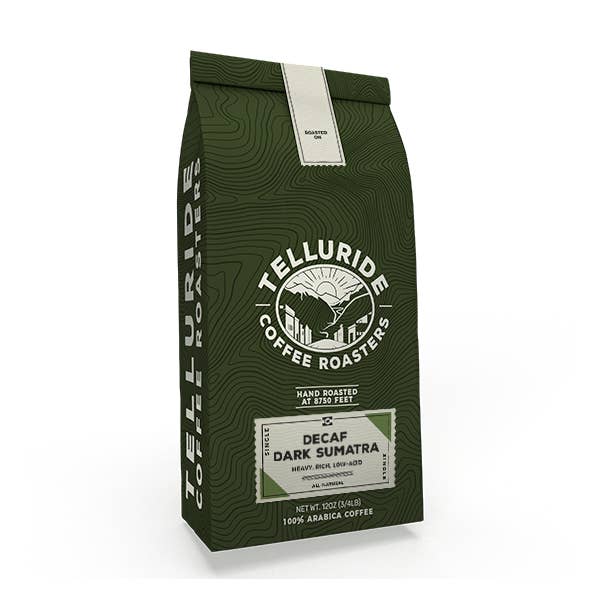 Sumatra foncé décaféiné pour la vente par Telluride Coffee Roasters