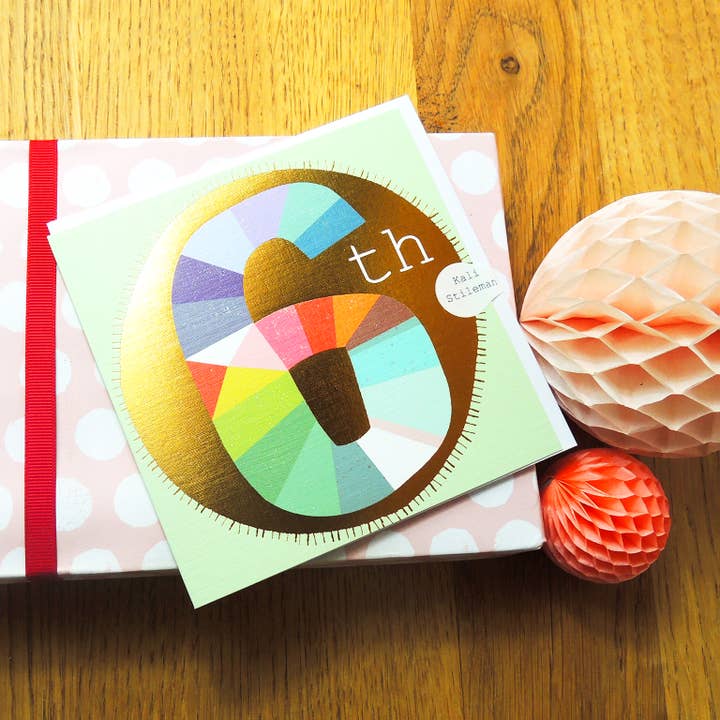 Kali Stileman Publishing - Vendita all'ingrosso Biglietti di auguri - Carta GD06 Gold Sventata numero sei1