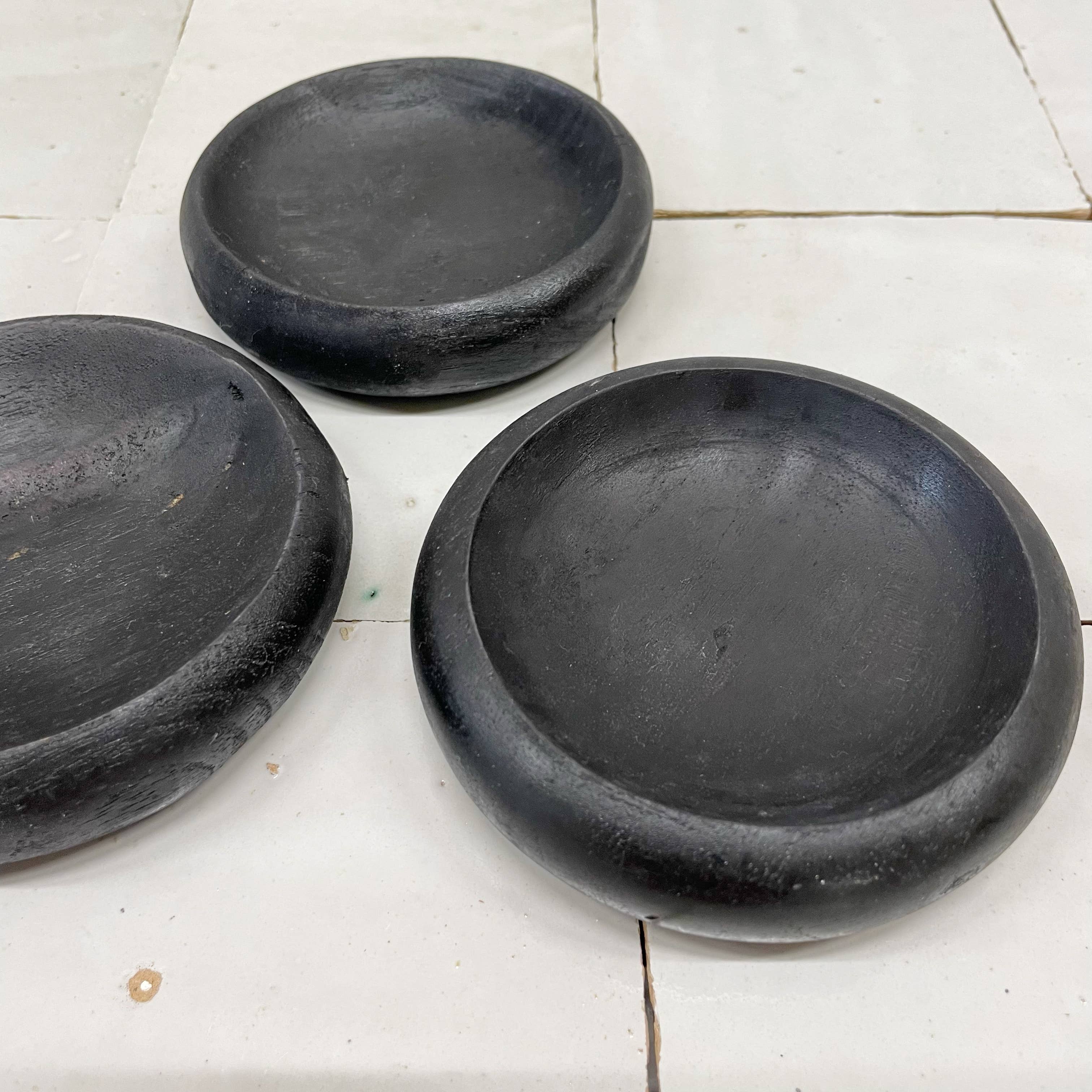 ByBazz - Wholesale Decorative Plate/Dish/Bowl - Schaaltje Teak Bali Zwart 9cm2