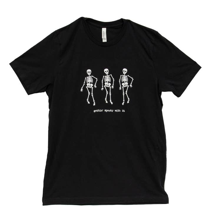 Gettin Spooky With It T-Shirt, Black, Medium for wholesale by Col House Designs