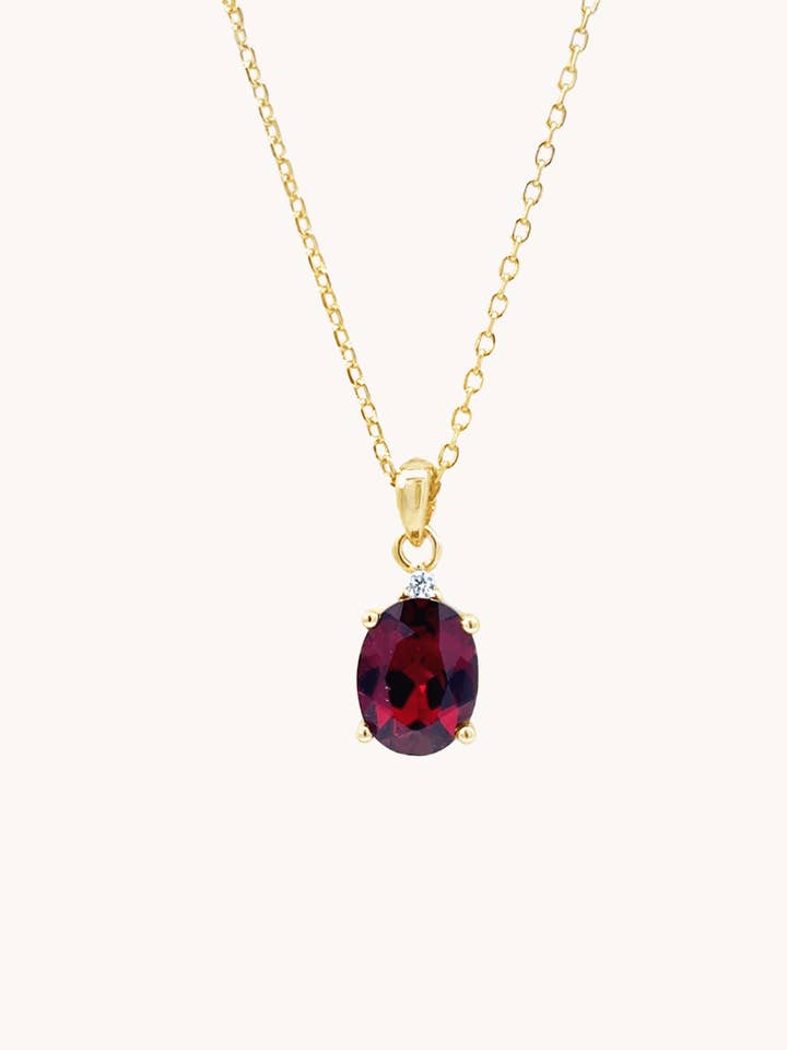 Birthstone Garnet Necklace Holiday Gift Trending Jewelry for wholesale by Gratinsta