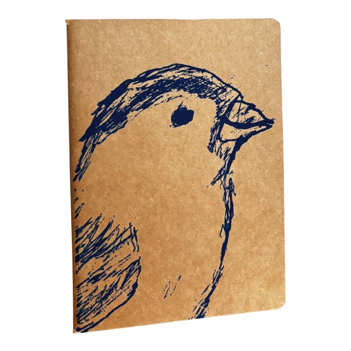 Notizbuch A6 „Spatz“ | Handbedruckt & Recycelt | Liniert für den Großhandel von ilovemixtapes