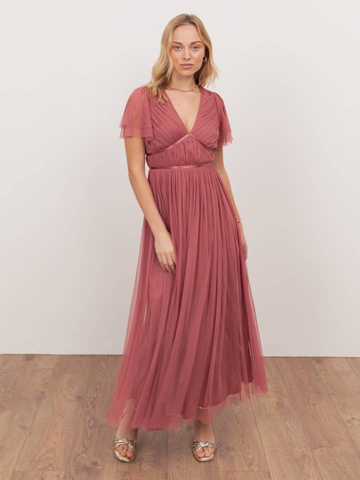 Robe midi Anaya With Love recyclée avec détail de ruban rose fané pour la vente par Plaza Collection Ltd